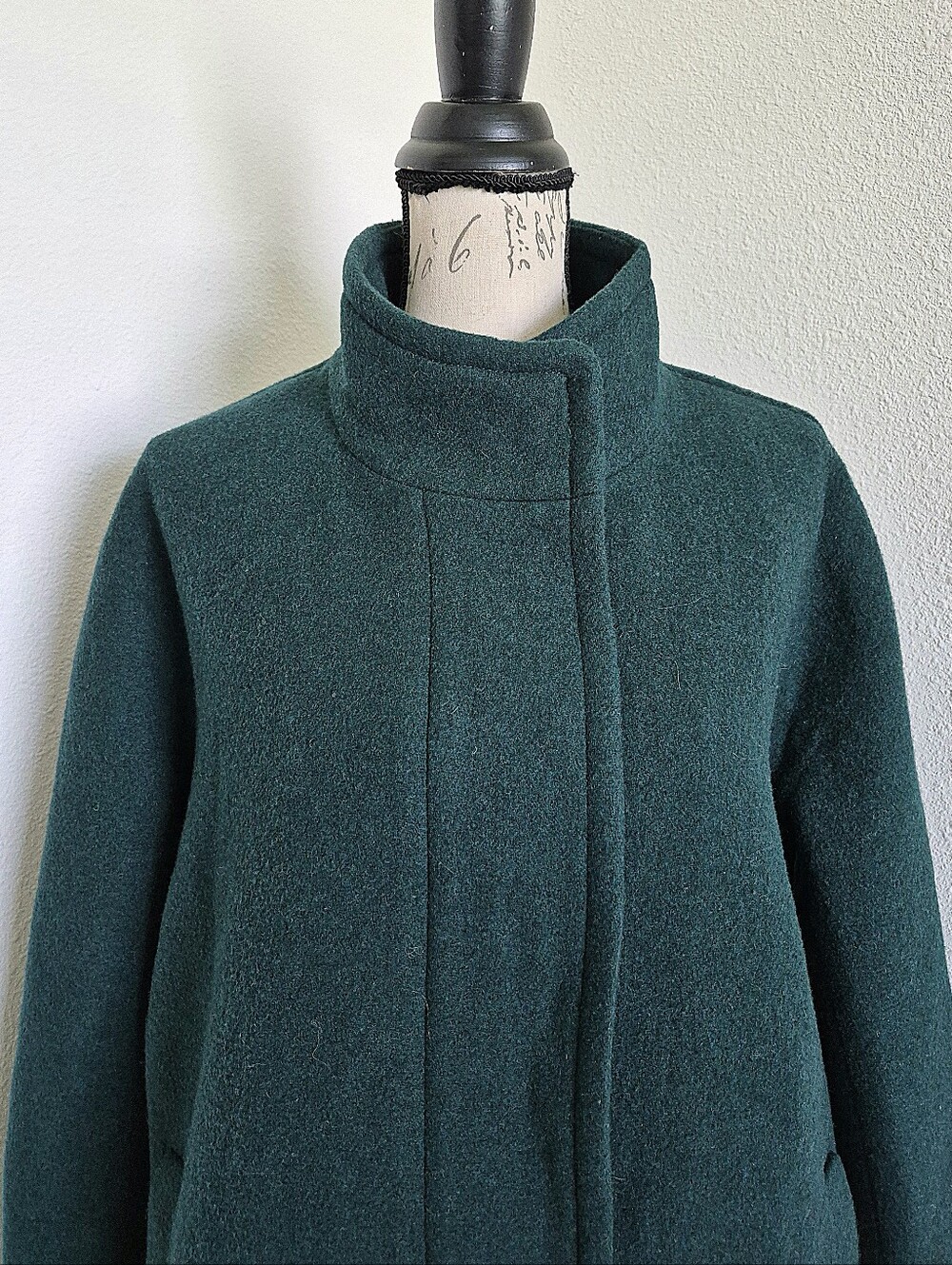 J. Crew factory Womens Green wool blend city coat 14 classic Preppy winter - Picture 4 of 16